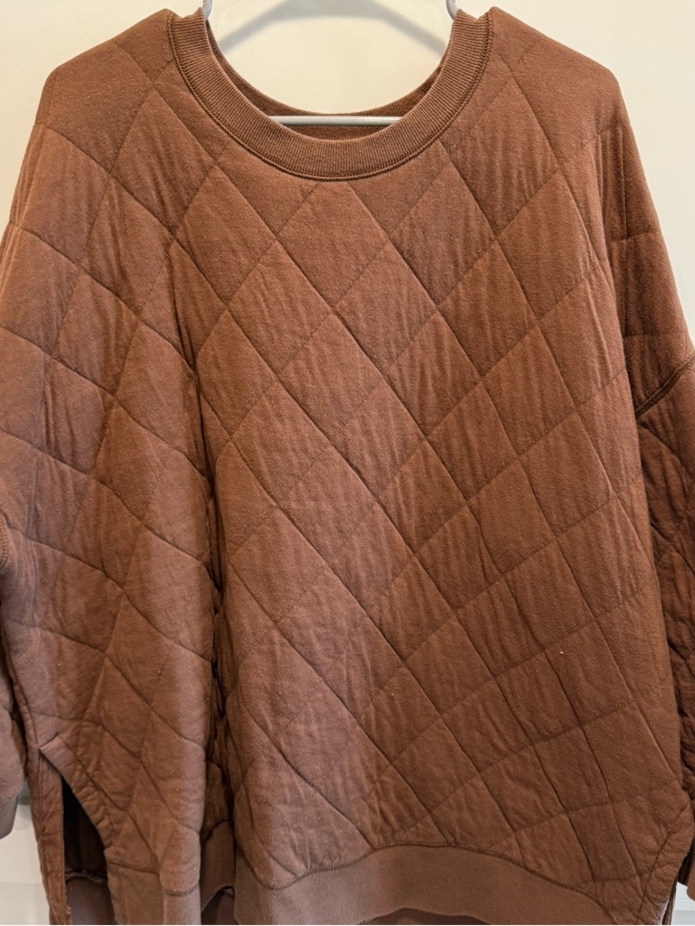 Old Navy Brown Quilted Crewneck Sweater - Picture 2 of 7